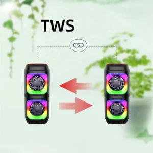 ABS-2402 hordozható party hangszóró RGB LED fényekkel és erős basszussal - Bluetooth hangfal 1800mAh akkumulátorral (BBJH) - Image 5