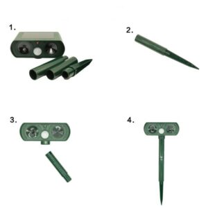 K9 Napelemes mozgásérzékelős állatriasztó - érzékeli a mozgást, majd aktiválja az ultrahangos hangszórót (BBD) (BBV) (BBJH) - Image 11