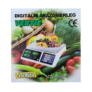 Digitális árazómérleg 40 kg-ig - árszorzós bolti mérleg 3 LCD kijelzővel - 5 gramm pontosság, rozsdamentes acél mérőtálca (BBA)(BBKM) - Image 4