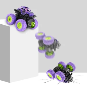 Lendkerekes kaszkadőrautó gyerekeknek - hátrahúzós ütésálló mini terepjáró graffiti mintával és rugós kerekekkel - akkumulátor nélkül működik (BBJ) - Image 4