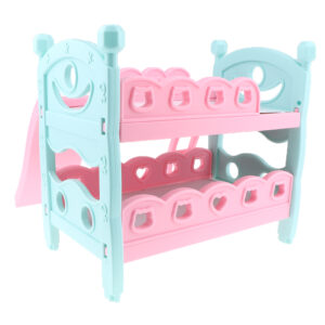 Emeletes játék babaágy korláttal, létrával és csúszdával vidám színekben - 31 x 28 x 21 cm (BBJ) - Image 4