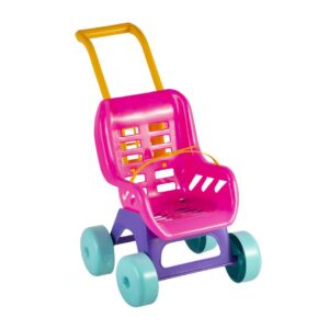 Műanyag játék sport babakocsi biztonsági övvel - járássegítő játék és baba kiegészítő kislányoknak vidám színekben - 42 x 49 x 29 cm (BBJ) - Image 5