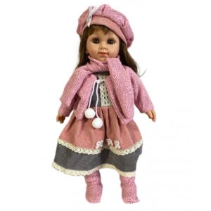Bella baba - gyönyörű éneklő hajasbaba csinos téli szettben, kötött kiegészítőkkel - 40 cm (BBJ) - Image 4