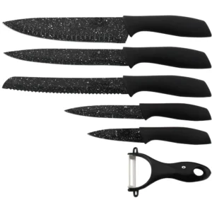 BM-6651 multifunkciós konyhai szeletelő, aprító és hámozó szett kerámia bevonattal és csúszásmentes nyéllel- pékáruhoz, húsokhoz, zöldségekhez - 6 db-os készlet (BBA) - Image 3