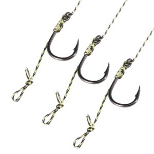 Profi csali felfűző készlet - bojlifúróval, 3 fonott zsinóros, előkötött horoggal, előkével (BBHR) - Image 4