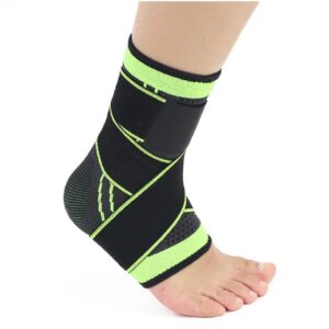 Kompressziós bokarögzítő állítható pántokkal sportoláshoz és bokafájdalmak ellen – zöld-fekete (BBM) (BBKM) - Image 4