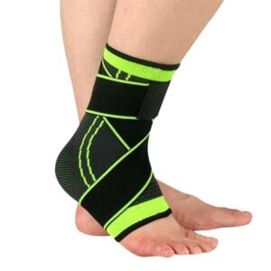 Kompressziós bokarögzítő állítható pántokkal sportoláshoz és bokafájdalmak ellen – zöld-fekete (BBM) (BBKM) - Image 5