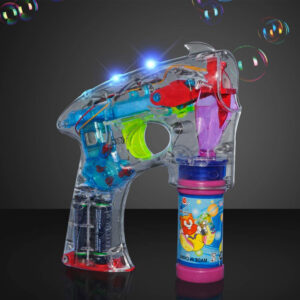 Buborékfújó pisztoly átlátszó műanyagból LED világítással - gyerekeknek, fotózáshoz, esküvőre (BBJ) - Image 7