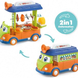 2in1 kinyitható játék minibusz és büfékocsi gyerekenek élethű fény- és hanghatásokkal és rengeteg kiegészítővel - 23 részes (BBJ) - Image 6