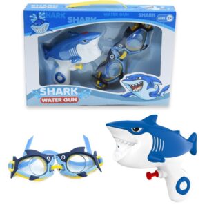 Cápa alakú vízipisztoly gyerekeknek úszószemüveggel - kék (BBJ) - Image 5