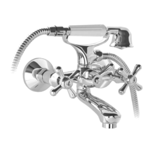 FLINKE W-1 krómozott csaptelep retro stílusú forgatható csapokkal, zuhany csővel és fejjel (BBL) (BBD) - Image 3