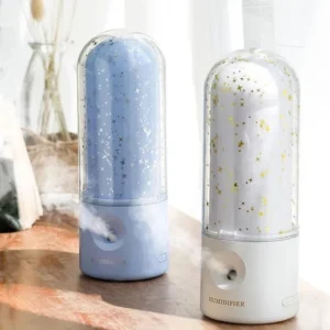 Ultrahangos USB aroma diffúzor csillag mintával - 3in1 aromaterápiás készülék, párásító és nyugtató hatású éjjeli fény (BBJH) - Image 4