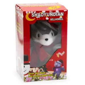 Pihe-puha ölelnivaló plüss farkas - csillagkivetítős éjszakai fény és játszópajtás, szürke (BBM) - Image 4