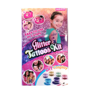 Glitter tattoos kit - 24 db színes csillámporral, rengeteg felragasztható sablonnal, ecsetekkel és ragasztókkal (BBJ) (BBLPJ) - Image 10