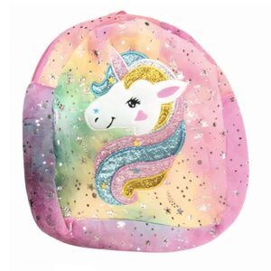 Csillogó és világító unikornis hátizsák kislányoknak beépített LED-ekkel, puha plüss anyagból - 23 x 7 x 28 cm (BBLPJ) - Image 16