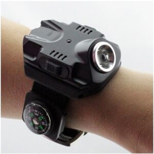 Csuklóra rögzíthető taktikai LED lámpa iránytűvel - túlélő csuklólámpa masszív szíjjal - horgászathoz, kiránduláshoz, túrázáshoz (BBV) (BBL) - Image 3