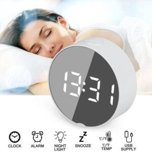 Digitális LED tükör kijelzős asztali ébresztőóra, hőmérő DT-6505 (BBV) - Image 4