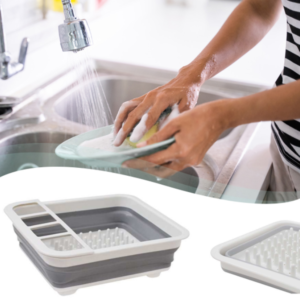 Hordozható, összecsukható, állítható méretű szilikon edényszárító - nyaralóba, mini konyhákba, vidéki házakba, kollégiumba (BBM)(FX) - Image 3