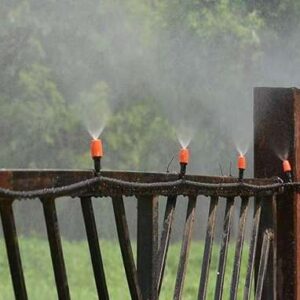 Vízpermet fújó, hűsítő párafüggöny rendszer kertbe, teraszra - 10m hosszú csővel és 11 permetező fejjel - slaghoz csatlakoztatható (BBD) - Image 6
