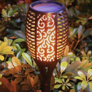 Leszúrható, napelemes, fáklya hatású dekor lámpa melegfehér fénnyel és láng mintával - 51 cm, időjárásálló -1 db (BBV) - Image 4