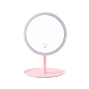 90°-ban forgatható, USB sminktükör LED világítással és 3 féle fényerősséggel - rózsaszín (BBV) - Image 12