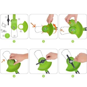 Flinke YY-GCJ100 akkumulátoros fűkasza teleszkópos nyéllel, cserélhető vágófejekkel, alacsony zajszinttel és 24 V Li-ion akkumulátorral - zöld (BBV) - Image 3