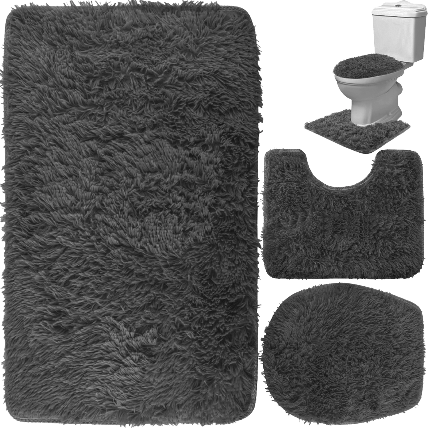 fürdőszobai szőnyeg szett sötétszürke (1)
