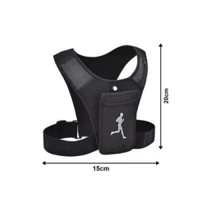 Jól szellőző, állítható méretű unisex futómellény - mobiltelefon tartóval (BBM) (FX) - Image 6