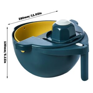 2in1 konyhai szeletelőkészlet és giroszkópos szűrőtál - multifunkciós előkészítő szett gyümölcsökhoz és zöldségekhez (BBV) - Image 11