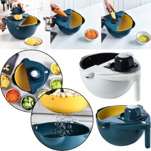 2in1 konyhai szeletelőkészlet és giroszkópos szűrőtál - multifunkciós előkészítő szett gyümölcsökhoz és zöldségekhez (BBV) - Image 4