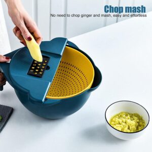 2in1 konyhai szeletelőkészlet és giroszkópos szűrőtál - multifunkciós előkészítő szett gyümölcsökhoz és zöldségekhez (BBV) - Image 13