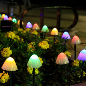 10 db-os RGB LED szolár lámpa készlet - varázslatos, világító gomba alakú éjszakai fény és hangulatvilágítás a kertedbe (BBV) (BBJH) - Image 5