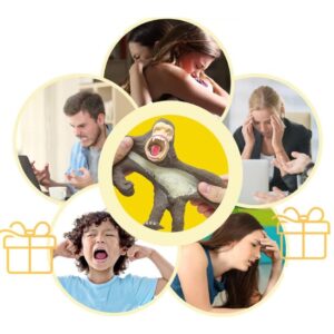 Dühös majom alakú stresszlabda - nyomkodható, feszültség levezető játék gumiból (BBJ) - Image 5