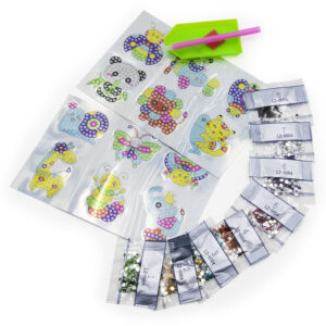 Kreatív strasszköves matrica készítő készlet 12 vidám mintával - gyémántszemes kirakó gyerekeknek (BBJ) - Image 11