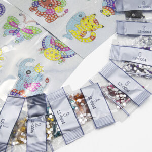 Kreatív strasszköves matrica készítő készlet 12 vidám mintával - gyémántszemes kirakó gyerekeknek (BBJ) - Image 12