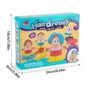 Gyurmás fodrászkészlet gyerekeknek - formázható, vágható, növeszthető hajú babákkal, fésűvel, ollóval (BBLPJ) - Image 6