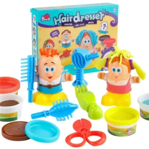 Gyurmás fodrászkészlet gyerekeknek - formázható, vágható, növeszthető hajú babákkal, fésűvel, ollóval (BBLPJ) - Image 7