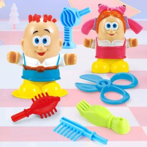 Gyurmás fodrászkészlet gyerekeknek - formázható, vágható, növeszthető hajú babákkal, fésűvel, ollóval (BBLPJ) - Image 5