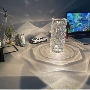 Érintésvezérelt vezeték nélküli henger alakú asztali lámpa USB porttal - kristály éjszakai fény, színes hangulatvilágítás (BBJ) - Image 3