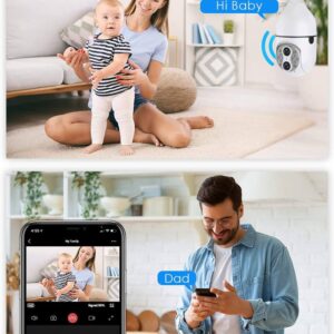 Telefonról vezérelhető, villanykörtének álcázott térfigyelő kamera két lencsével és E27 foglalattal (BBD) (BBV) - Image 3