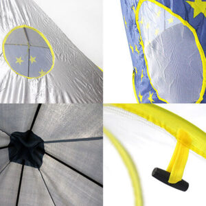 3 részes, összecsukható, vár alakú játszósátor szett csillag mintás anyagból - 178 x 152 x 203 cm, kék (BBJ) - Image 10