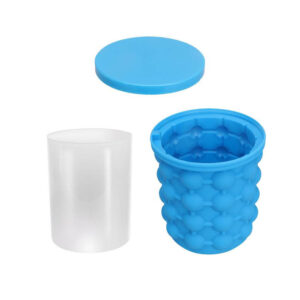 Egyszerűen használható és helytakarékos 3in1 jégkocka készítő, tároló és italhűtő vödör szilikonból - 13 x 14 cm, kék (BBM) - Image 11