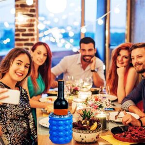 Egyszerűen használható és helytakarékos 3in1 jégkocka készítő, tároló és italhűtő vödör szilikonból - 13 x 14 cm, kék (BBM) - Image 4