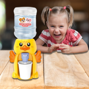 Kiskacsa formájú vízadagoló gyerekeknek - mechanikusan működő mini italadagoló papír poharakkal (BBJ) - Image 3