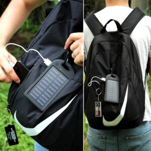 Napelemes külső akkumulátor - karabinerrel táskára rögzíthető powerbank - 5000 mAh (BBV) - Image 6