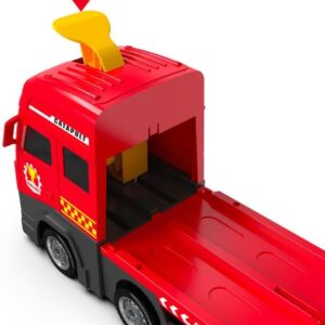 Autószállító játék kamion és kilövőállomás - beépített, 152cm-es, 2 sávos versenypályával és 6 db kisautóval (BBJ) - Image 4