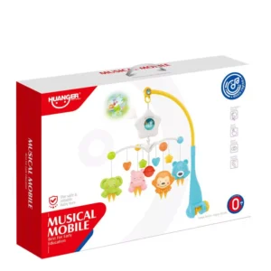 Zenélő, világító kiságyforgó babáknak négy aranyos állatfigurával - 37 x 26 x 6.5 cm (BBJ) - Image 7