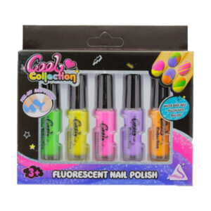 5 színű fluoreszkáló körömlakk szett kislányoknak - könnyedén eltávolítható, egészségre ártalmatlan, sötétben világító neon színű körömlakk készlet (BBJ) - Image 3