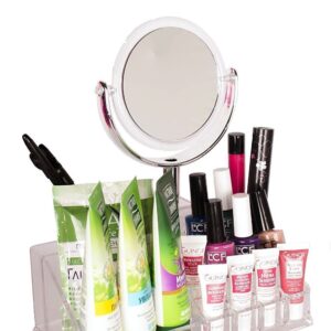 Kozmetikai rendszerező rengeteg rekesszel és kivehető, 360°-ban forgatható, 5x nagyítású sminktükörrel (BBV) - Image 7