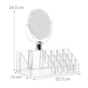 Kozmetikai rendszerező rengeteg rekesszel és kivehető, 360°-ban forgatható, 5x nagyítású sminktükörrel (BBV) - Image 16